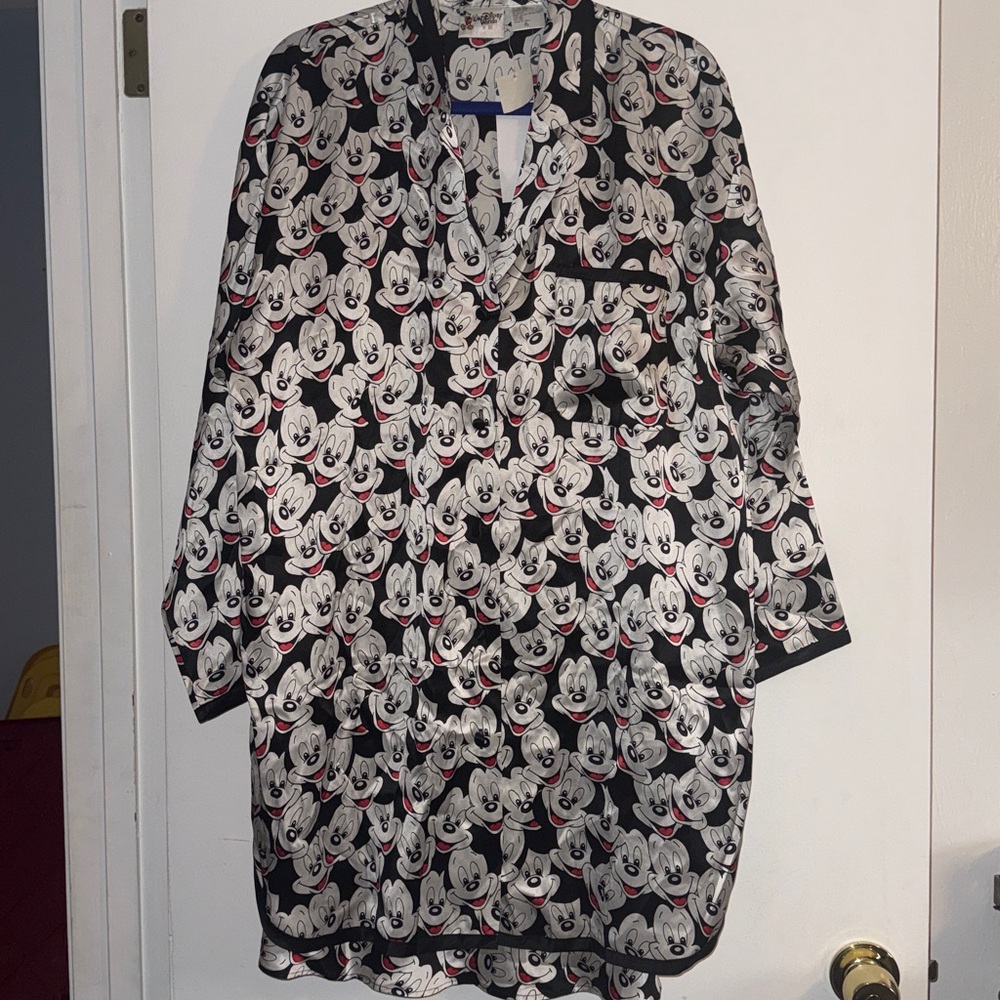 Vintage Walt Disney World Mickey Silk Nightgown Set